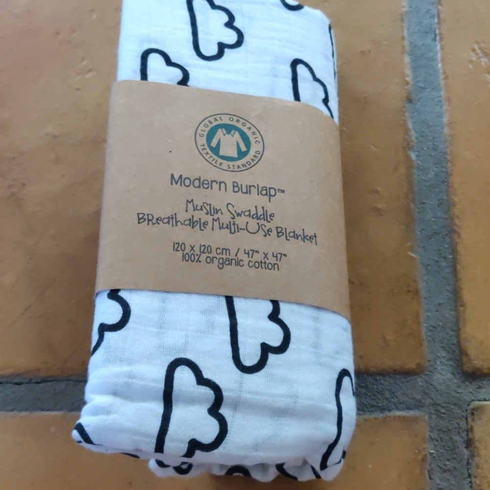 Modern Burlap muslin swaddle